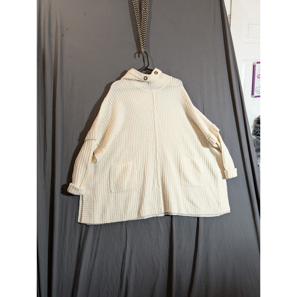 Alya Women's Hoodie Sweater Size M/L Color Beige Front Pockets